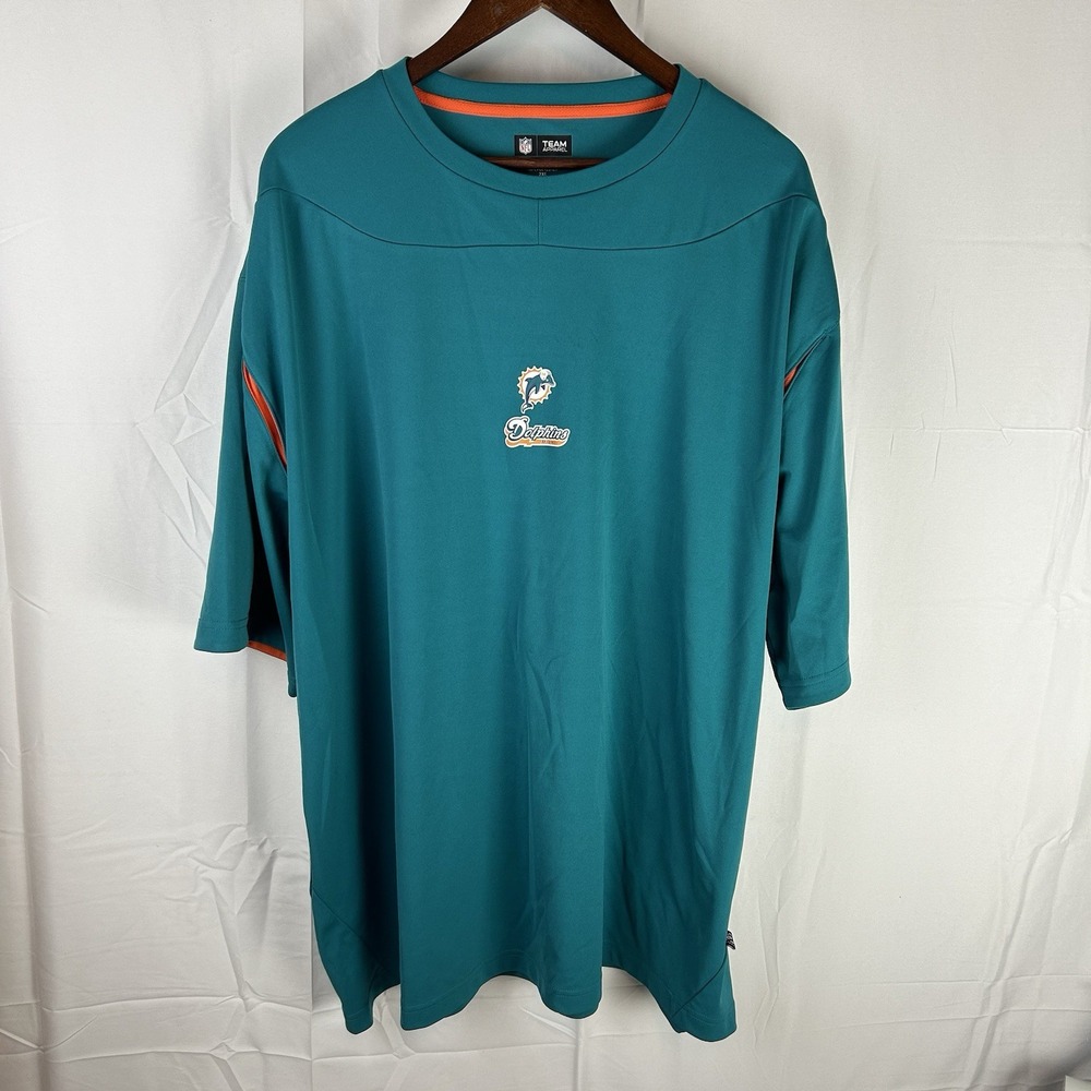 Miami Dolphins Shirt Men's Size 2XL NFL Team Apparel‎ Polyester Crew T-Shirt